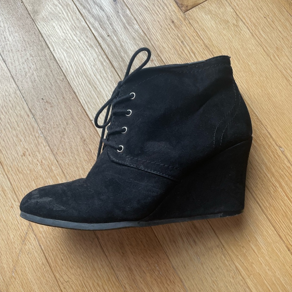 Lace-Up Wedge Heeled Booties